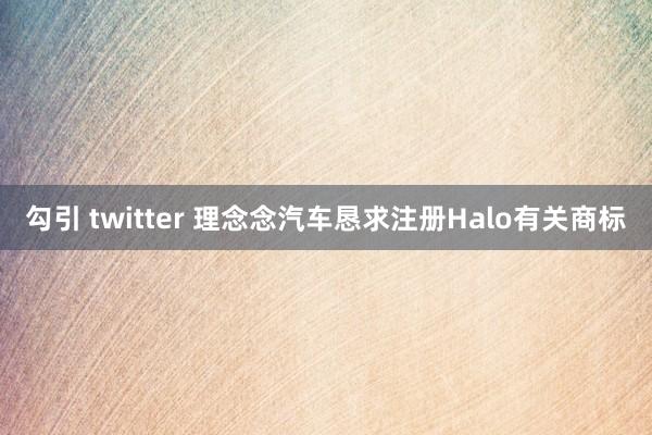 勾引 twitter 理念念汽车恳求注册Halo有关商标