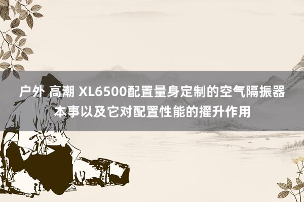 户外 高潮 XL6500配置量身定制的空气隔振器本事以及它对配置性能的擢升作用