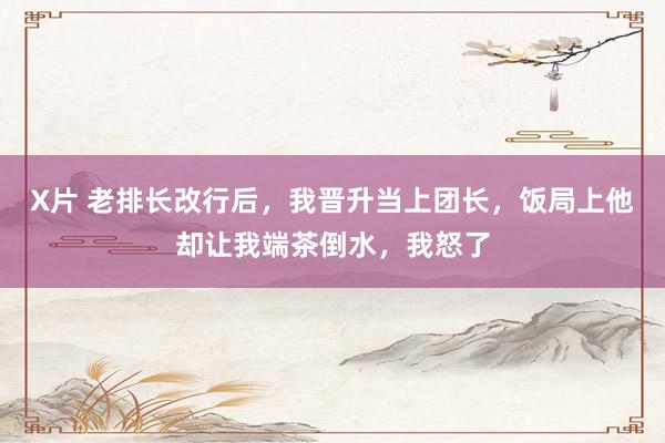 X片 老排长改行后，我晋升当上团长，饭局上他却让我端茶倒水，我怒了