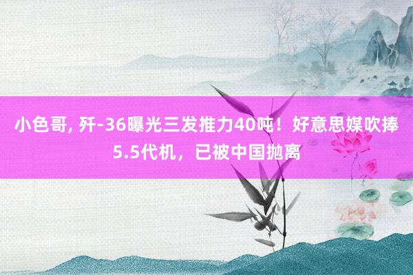 小色哥, 歼-36曝光三发推力40吨！好意思媒吹捧5.5代机，已被中国抛离
