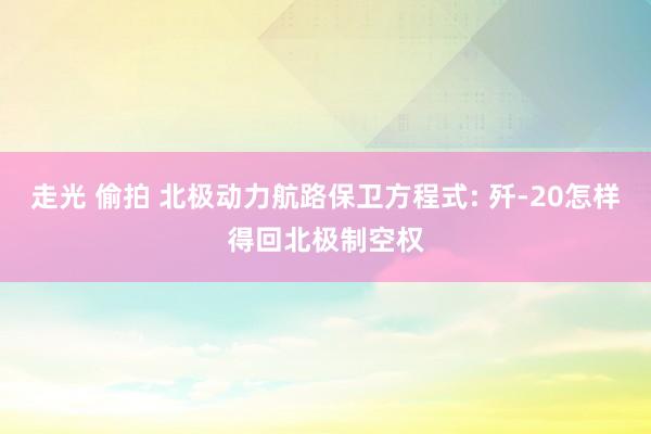 走光 偷拍 北极动力航路保卫方程式: 歼-20怎样得回北极制空权
