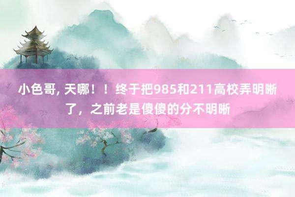 小色哥, 天哪！！终于把985和211高校弄明晰了，之前老是傻傻的分不明晰
