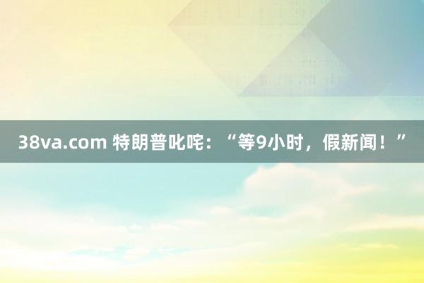 38va.com 特朗普叱咤：“等9小时，假新闻！”