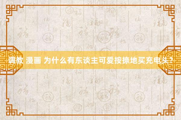 调教 漫画 为什么有东谈主可爱按捺地买充电头？